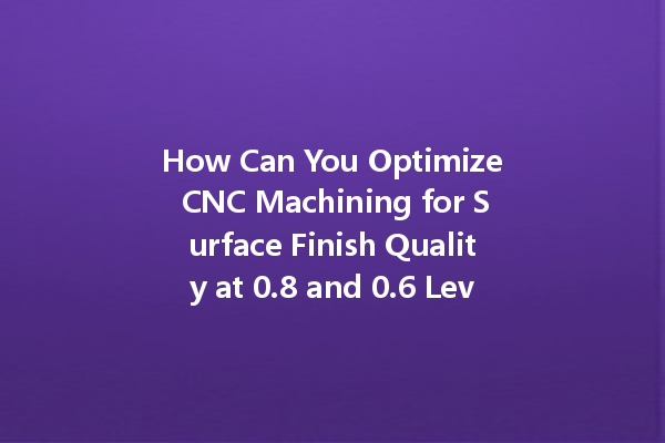 How Can You Optimize CNC Machining for Surface Finish Quality at 0.8 and 0.6 Levels?